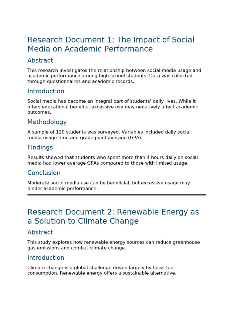Social Media's Impact on Student GPA | PDF | Climate Change Mitigation ...