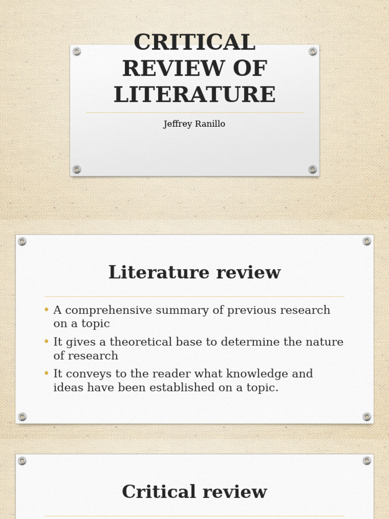 Guide to Writing a Critical Review | PDF | Evaluation | Inquiry
