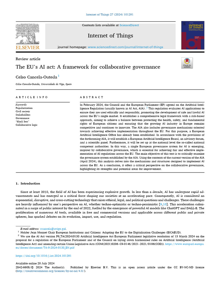 EU AI Act: Collaborative Governance Framework | PDF | Artificial ...