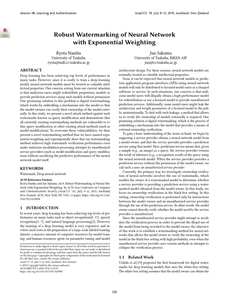 Robust Neural Network Watermarking | PDF | Deep Learning | Receiver ...