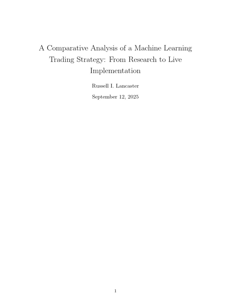 Machine Learning Trading Strategy Analysis | PDF | Machine Learning ...