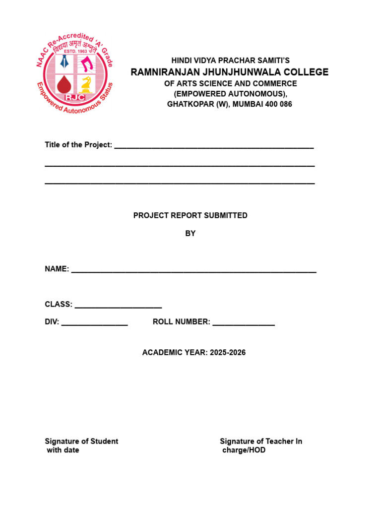 Project Report Format - 25-26 | PDF