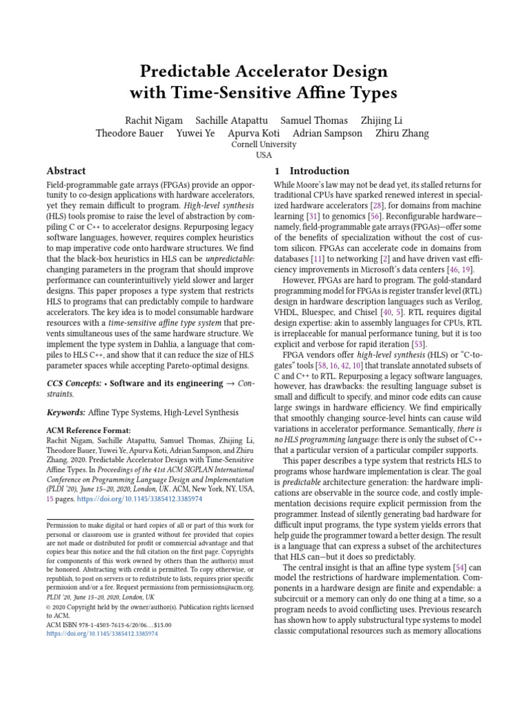 Predictable FPGA Accelerator Design | PDF | Field Programmable Gate ...