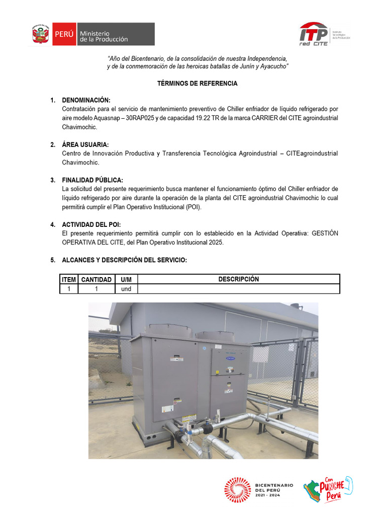 TDR_CITECHAVIMOC MTTO PREVENTIVO CHILLER | PDF