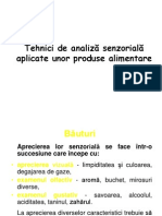 Tehnici de Analiză Senzorială Aplicate Unor Produse Alimentare