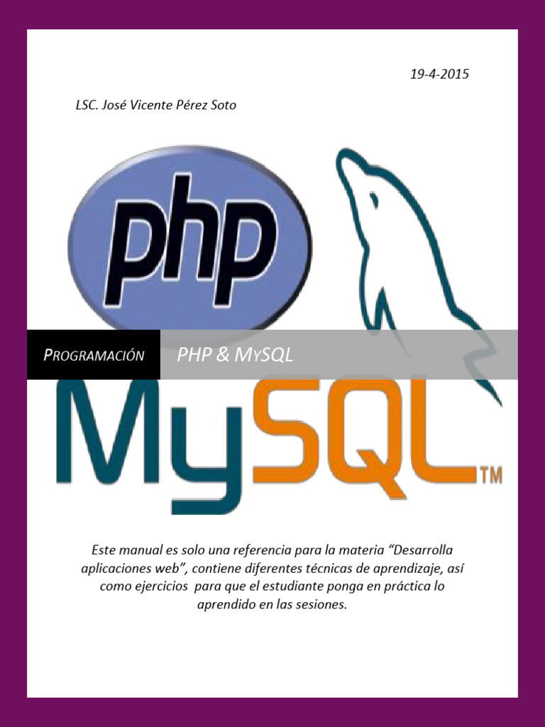 Manual de PHP y MySQL para Web | PDF | Php | HTML