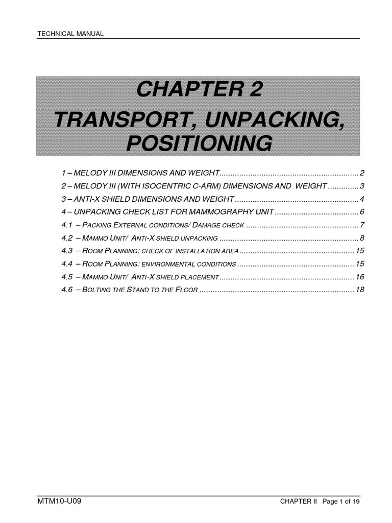 Mtm10-u09 Chap02 Transport, Unpacking, Positioning_vsm | PDF | Screw ...
