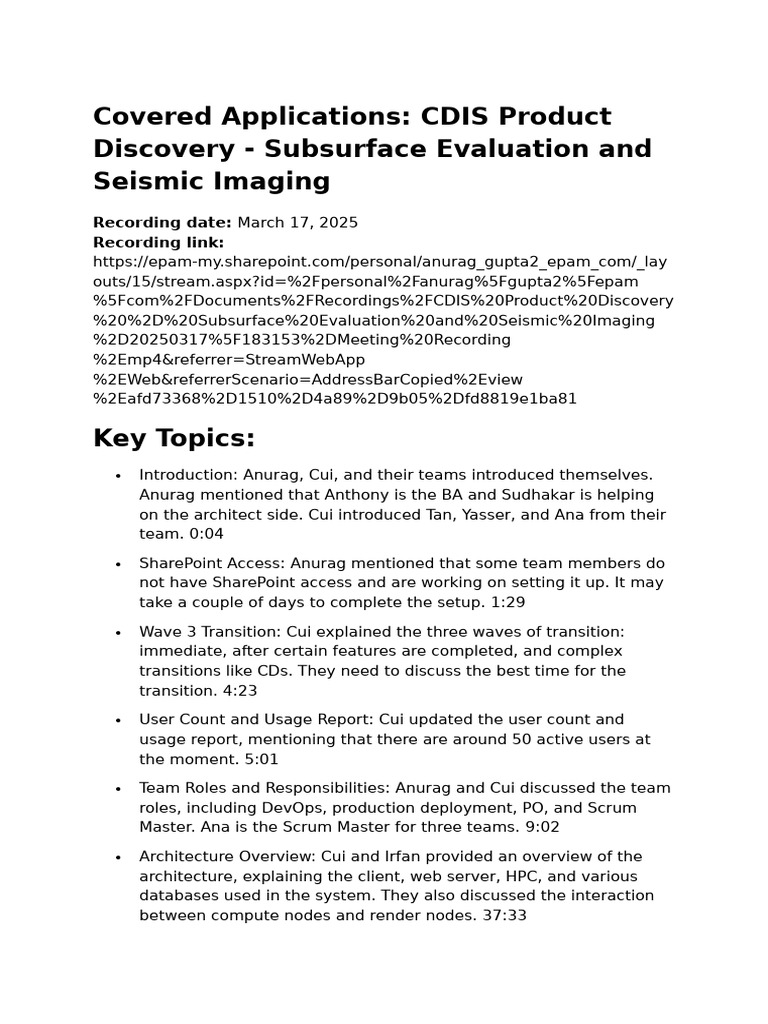 CDIS Product Discovery | PDF | Share Point | User Interface