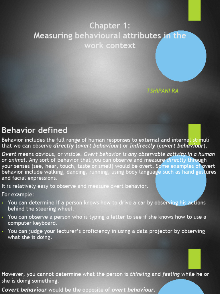 Measuring Behavioural Attributes in the Work Context | PDF | Validity ...