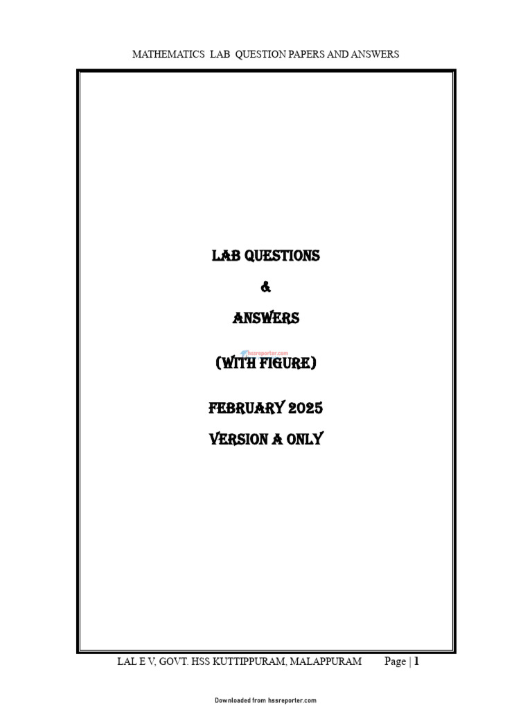 Mathematics Lab Exam Questions 2025 | PDF | Function (Mathematics ...