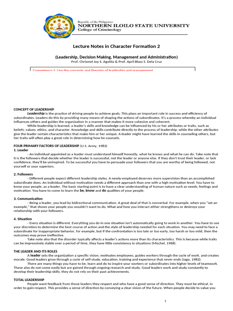 Leadership and Management Principles | PDF | Leadership | Power (Social ...