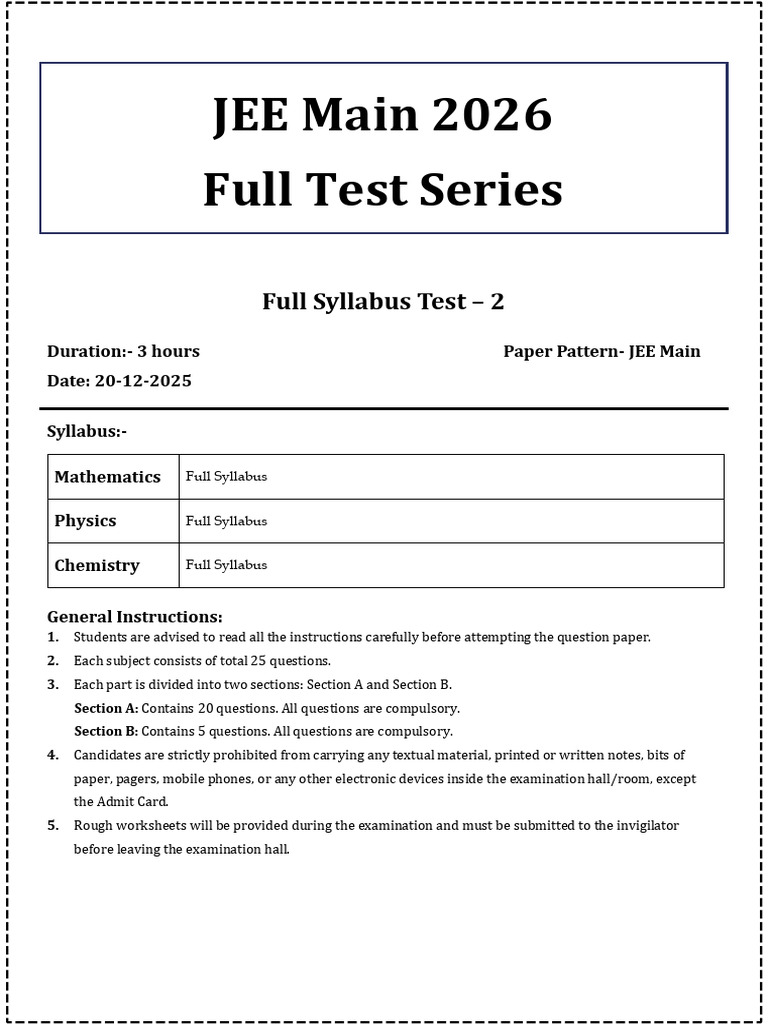 JEE Main 2026 Exam Pattern & Syllabus | PDF | Temperature | Gases