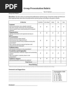 Download Group Presentation Rubric by adriel mendoza SN98115766 doc pdf