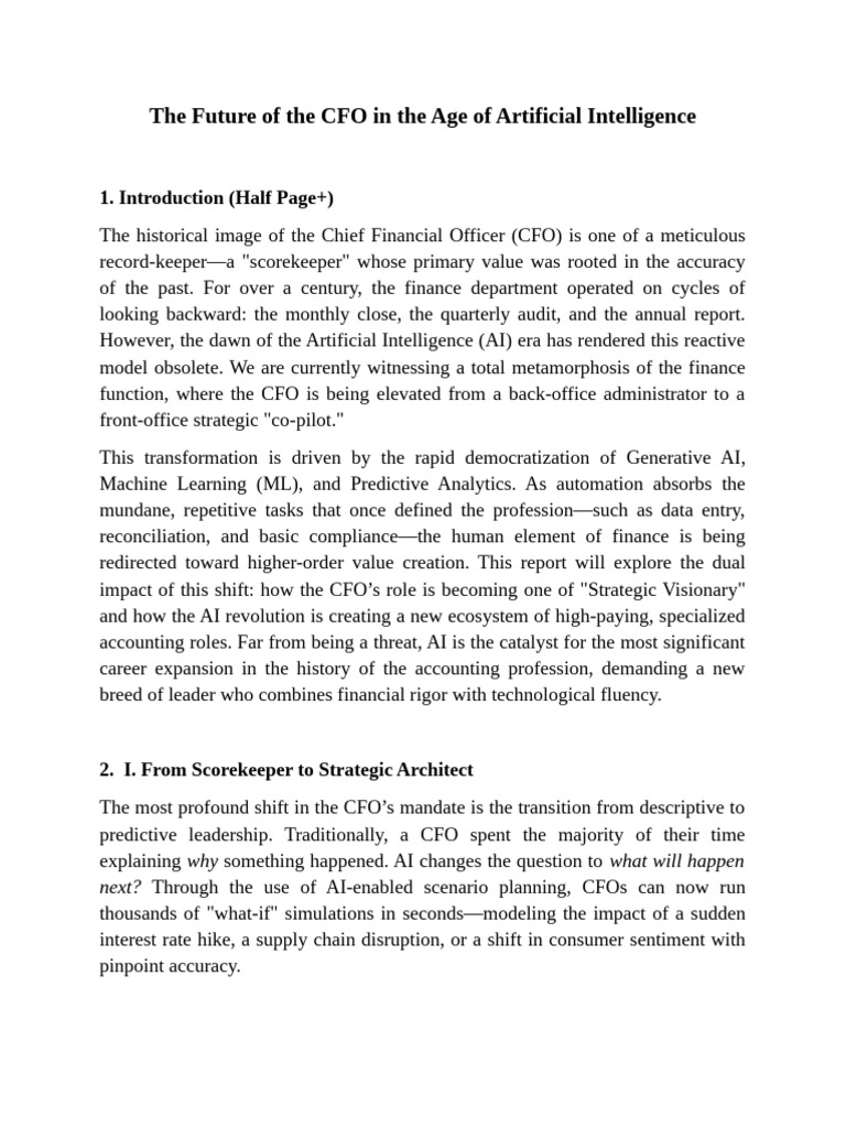 CFO Transformation in AI Era | PDF | Artificial Intelligence ...