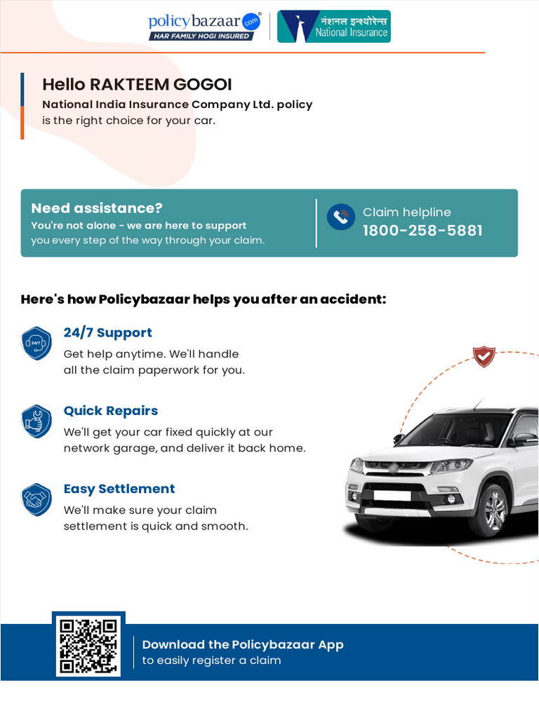 National Insurance Car Policy Details | PDF | Vehicles