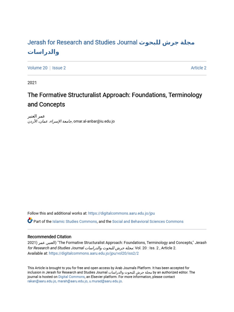 Formative Structuralist Approach Overview | PDF | Human Communication ...
