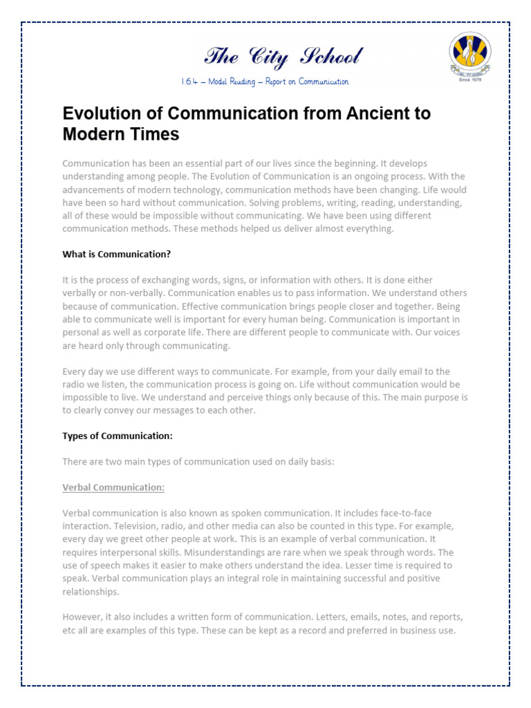 Evolution of Communication Methods | PDF | Communication | Telephone