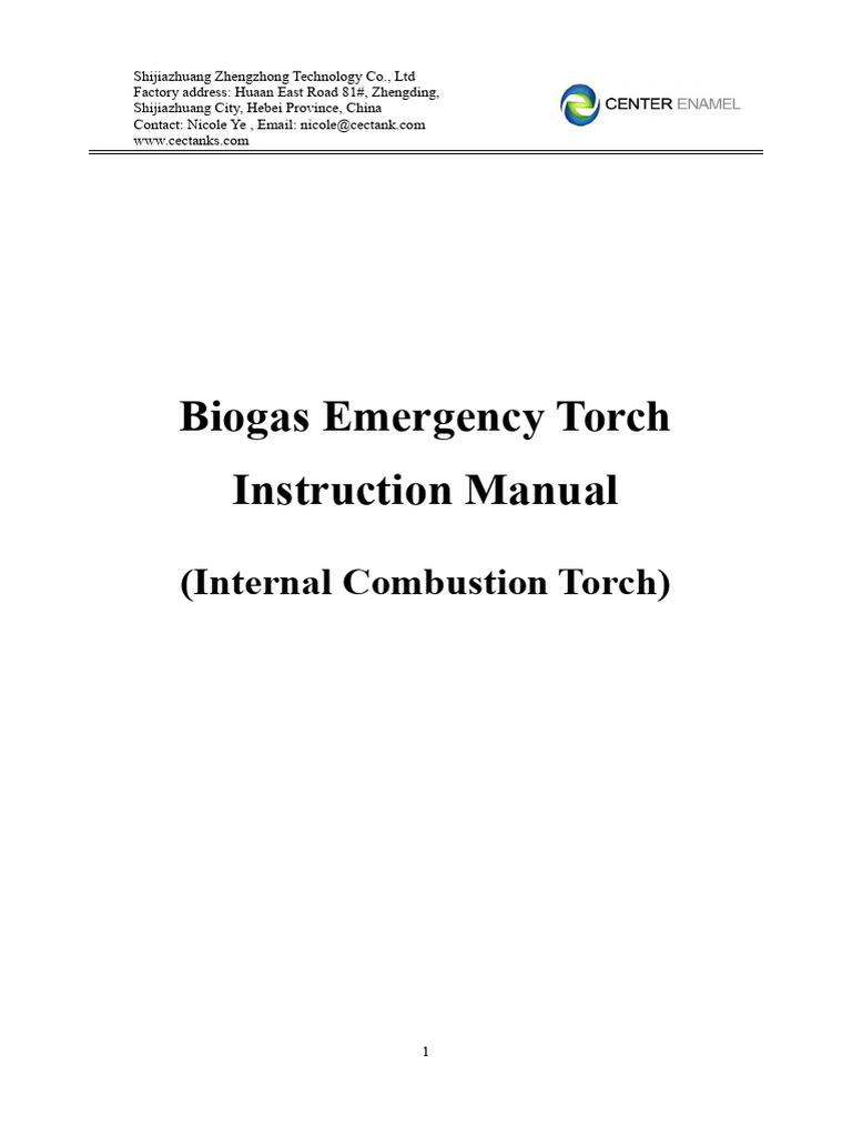 Biogas Emergency Torch Installation Guide | PDF | Valve | Combustion