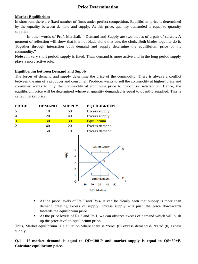 Price Determination - LVIS | PDF | Economic Equilibrium | Demand
