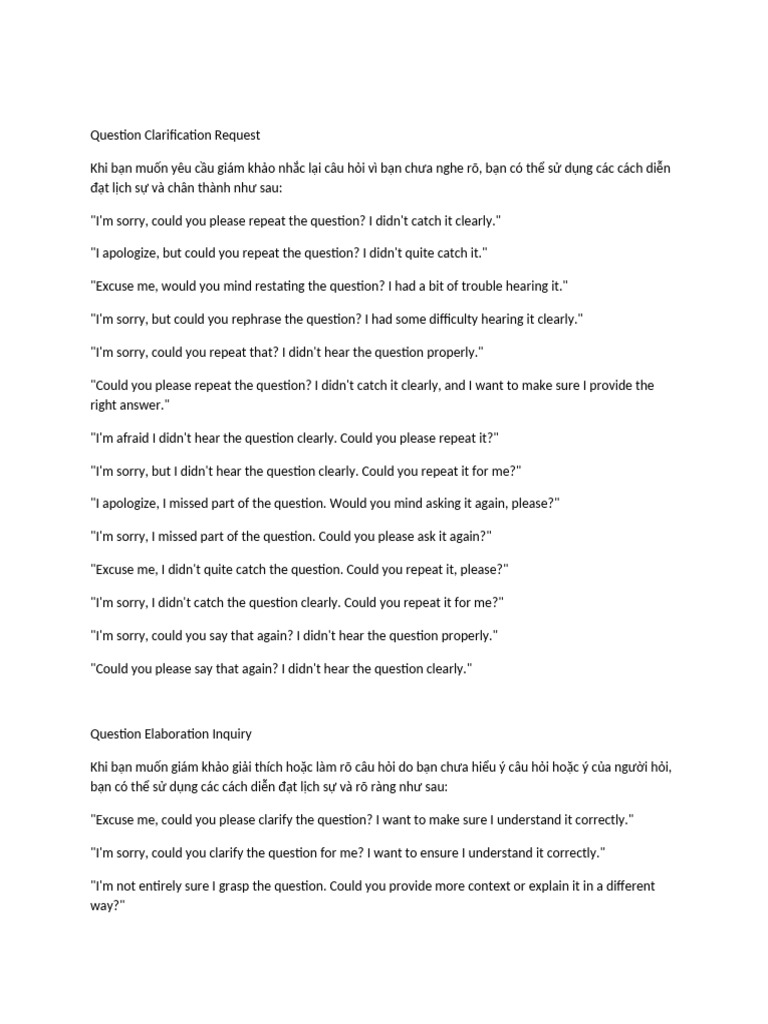 Polite Phrases for Question Handling | PDF