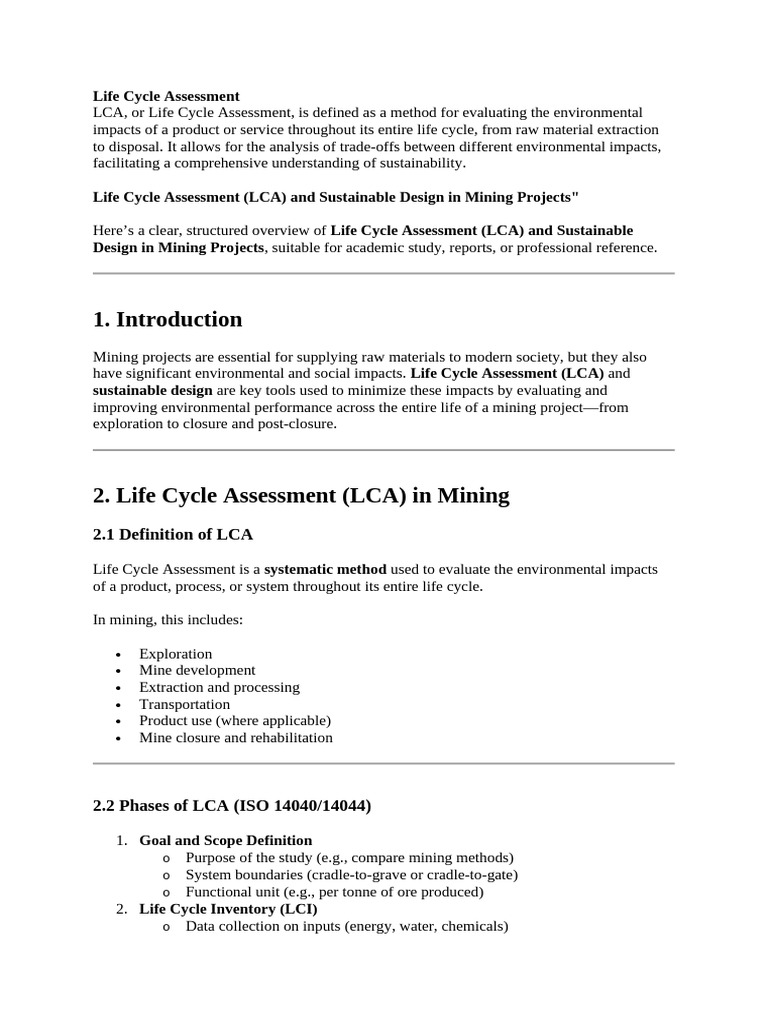 Life Cycle Assessment | PDF | Life Cycle Assessment | Sustainability