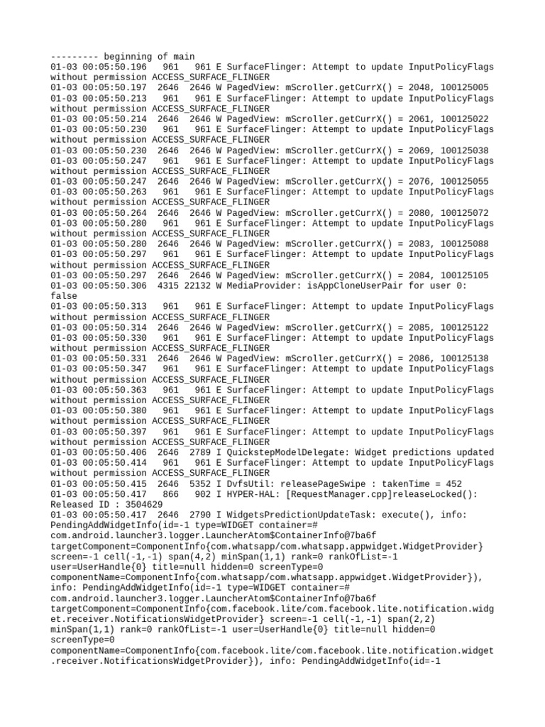 Log Cat 1767384350163 | PDF | Computer Engineering | Unix