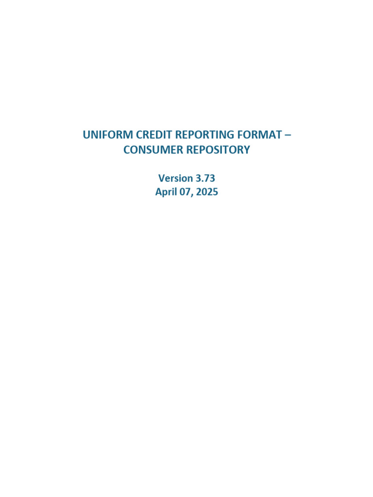 Consumer Credit Reporting Format Guide | PDF | Loans | File Format