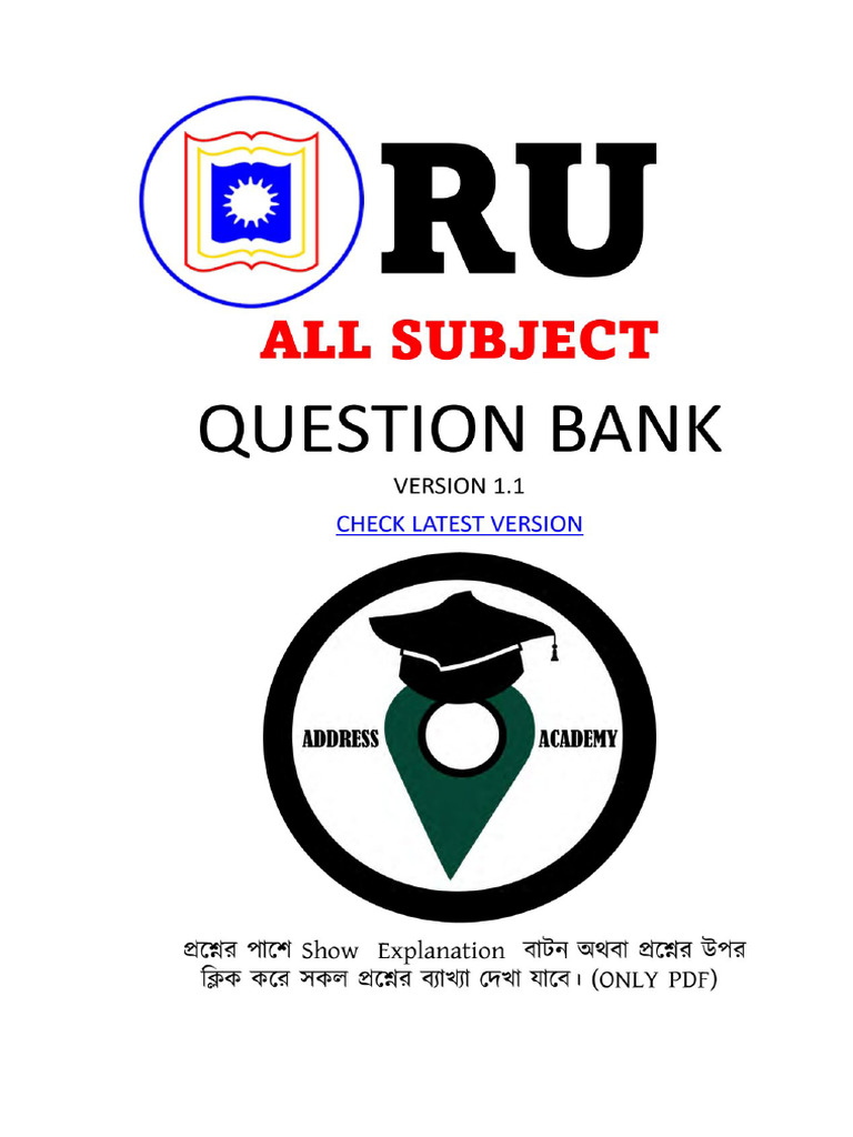 RU Chapter Wise Question Bank Admission Ventures | PDF