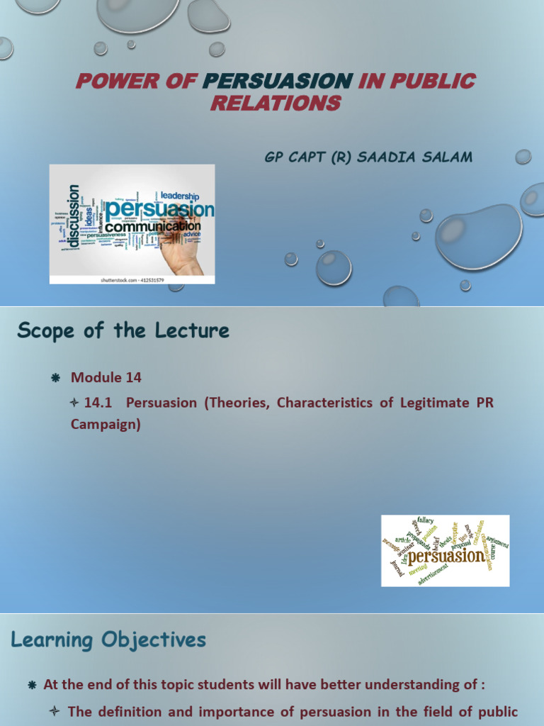 Persuasion Strategies in Public Relations | PDF | Persuasion | Attitude ...