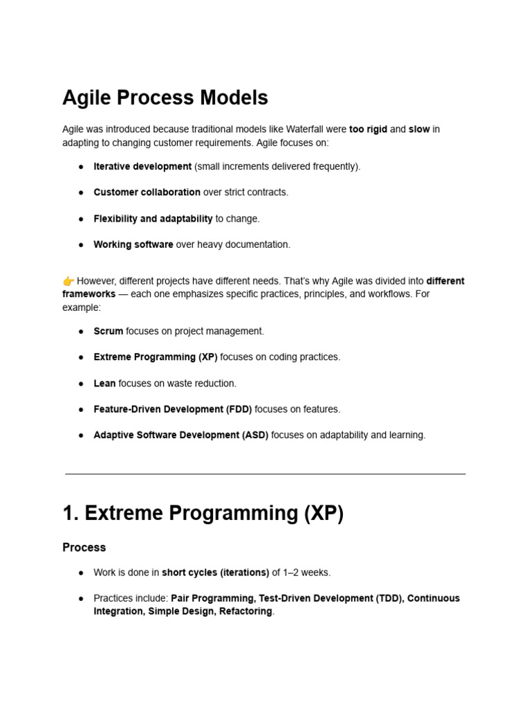 Overview of Agile Process Models | PDF | Agile Software Development ...