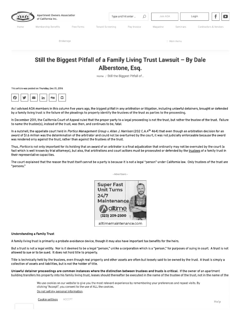 Case Law On Naming Plaintiff in Ud Case If Its in A Living Trust | PDF
