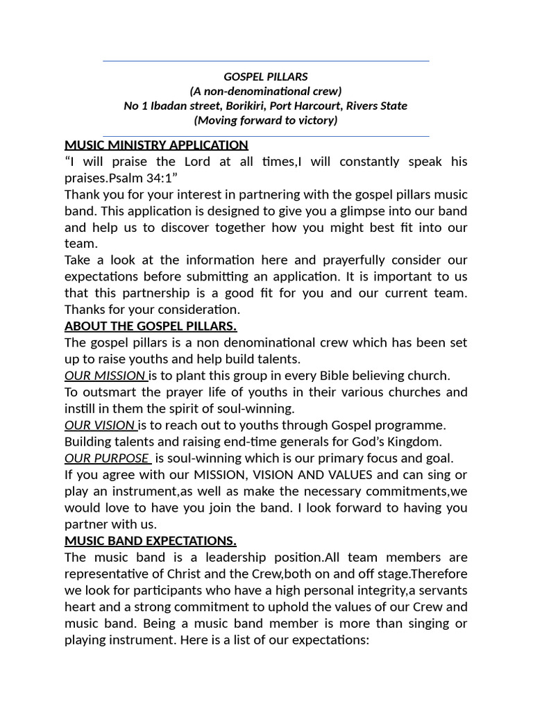 Music Band Application | PDF | Religious Belief And Doctrine ...
