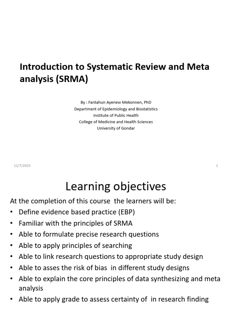 Systematic Review and Meta-Analysis Guide | PDF | Systematic Review ...