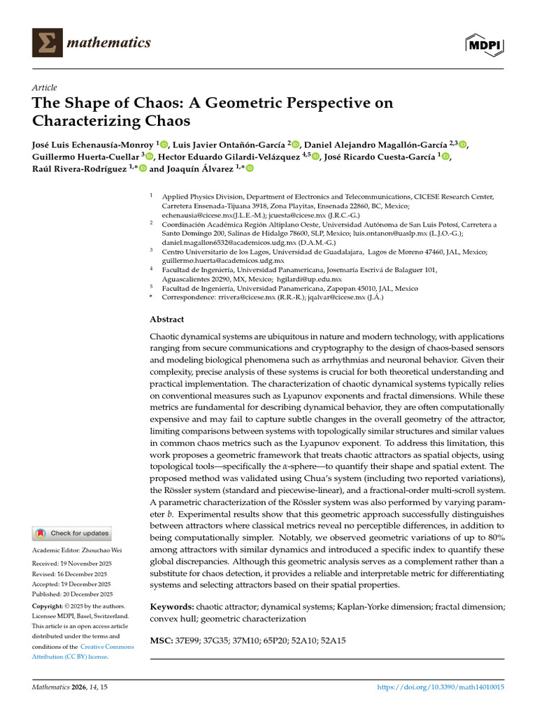 Geometric Analysis of Chaotic Attractors | PDF | Chaos Theory | Attractor
