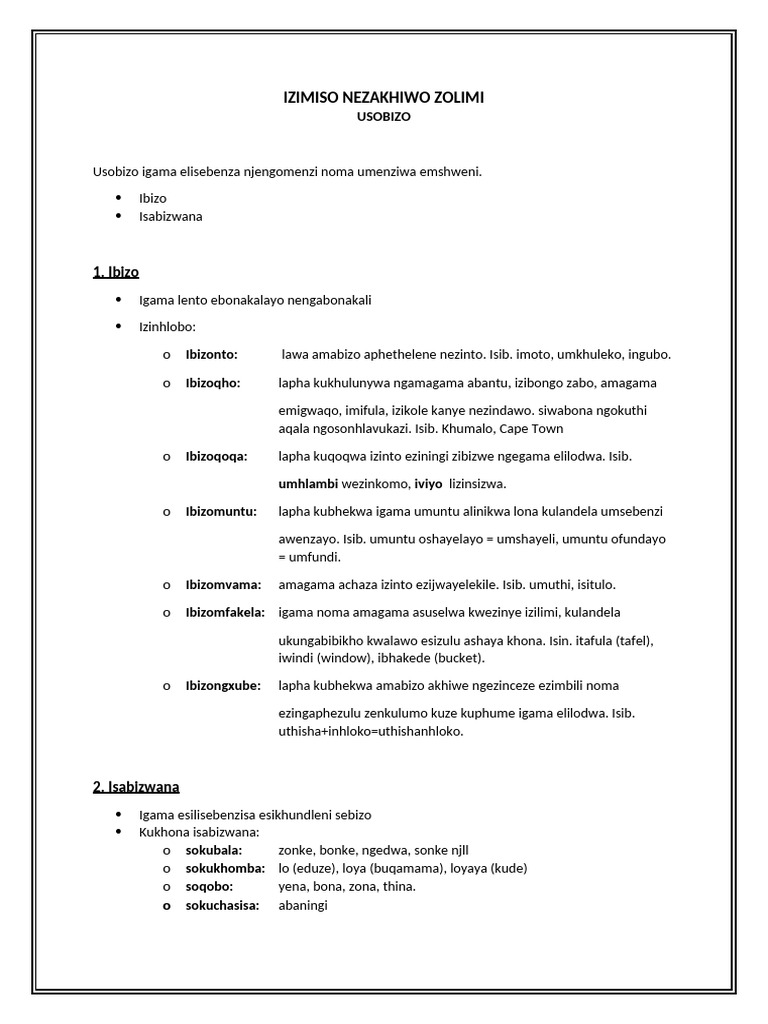 Izimiso Nezakhiso Zolimi ZesiZulu | PDF