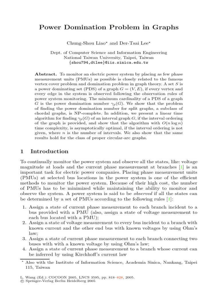 Power Domination in Graph Theory | PDF | Vertex (Graph Theory) | Graph ...