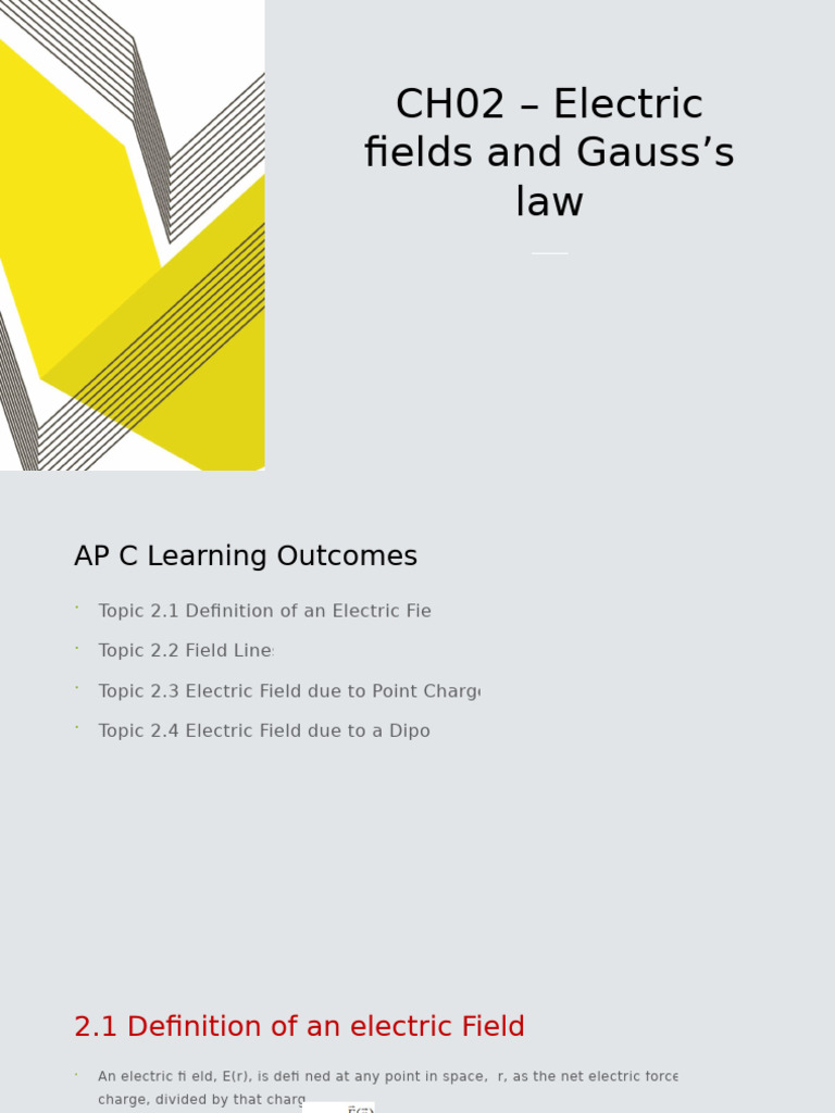Electric Fields and Gauss's Law Explained | PDF | Electric Field | Sphere