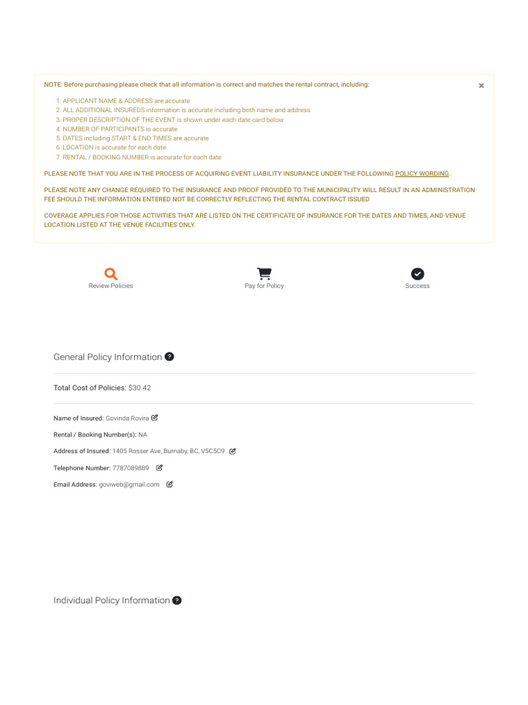 Event Liability Insurance Checklist | PDF