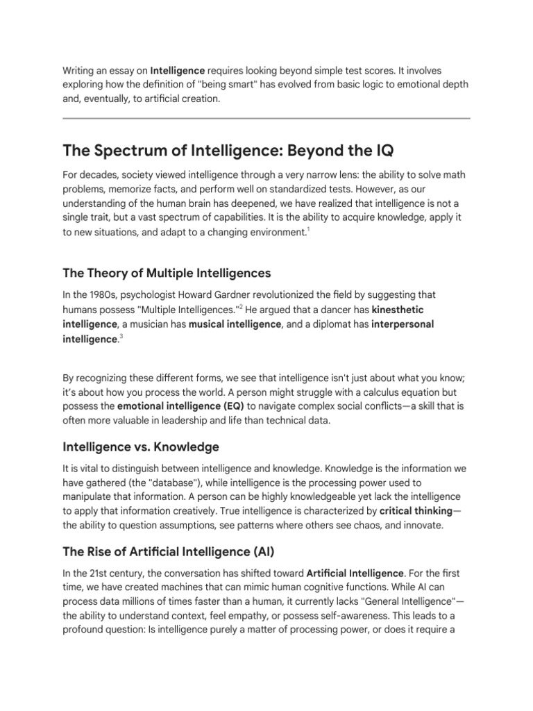 Understanding Intelligence: Beyond IQ | PDF | Intelligence ...