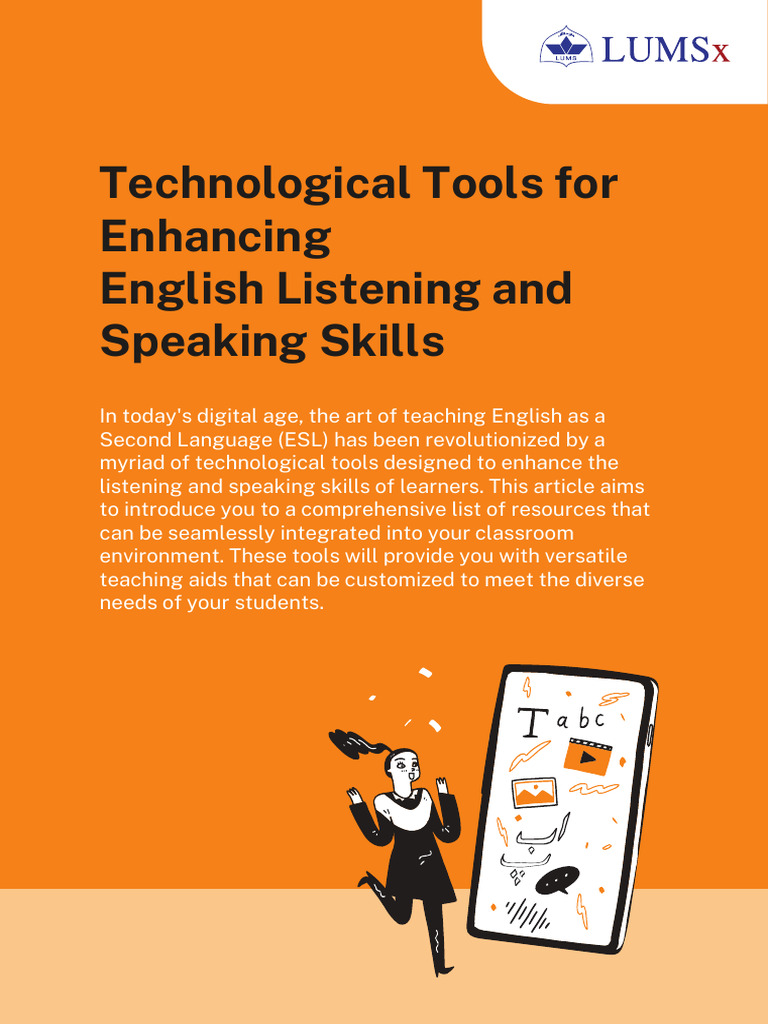 Tech Tools for ESL Listening & Speaking | PDF | English As A Second Or ...