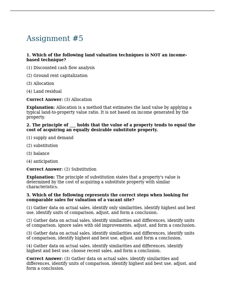 Land Valuation Techniques Explained | PDF | Real Estate Appraisal ...