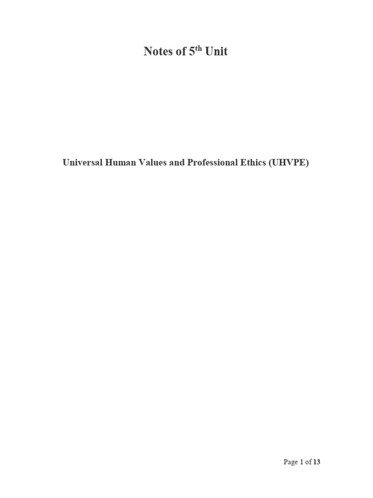 Universal Human Values and Ethics Guide | PDF | Happiness | Value (Ethics)
