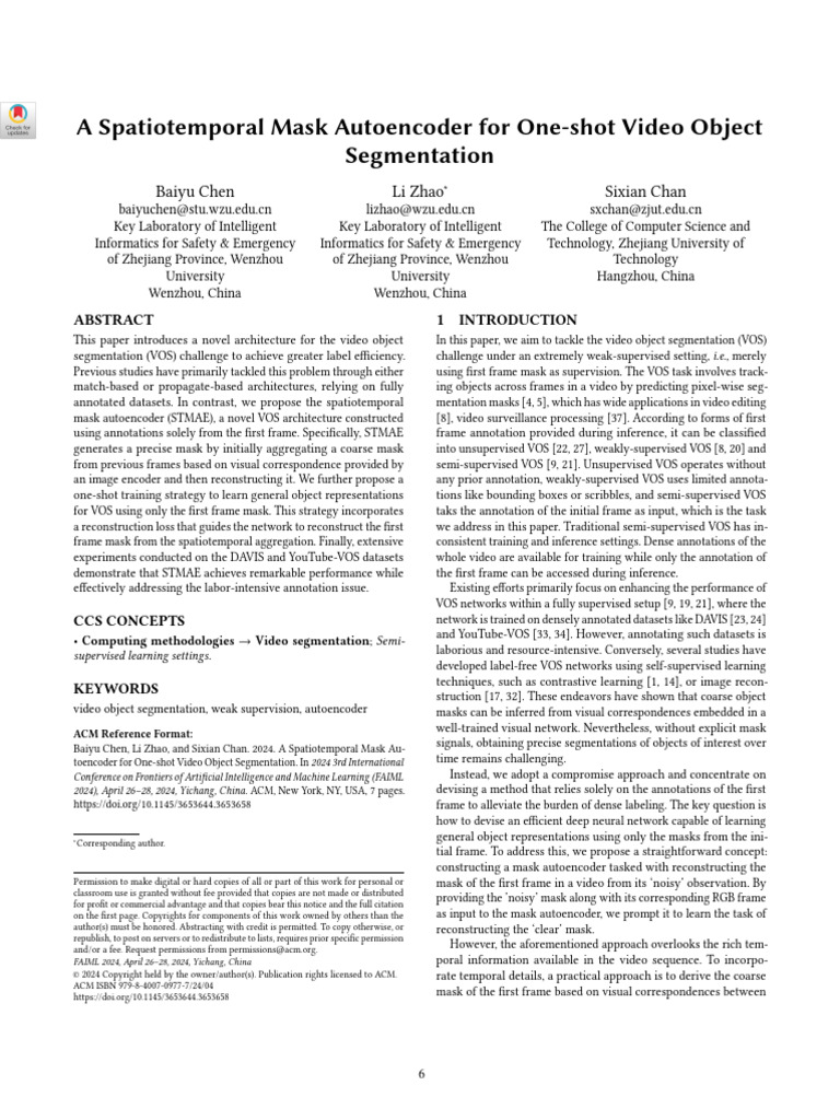 Spatiotemporal Mask Autoencoder for VOS | PDF | Image Segmentation ...