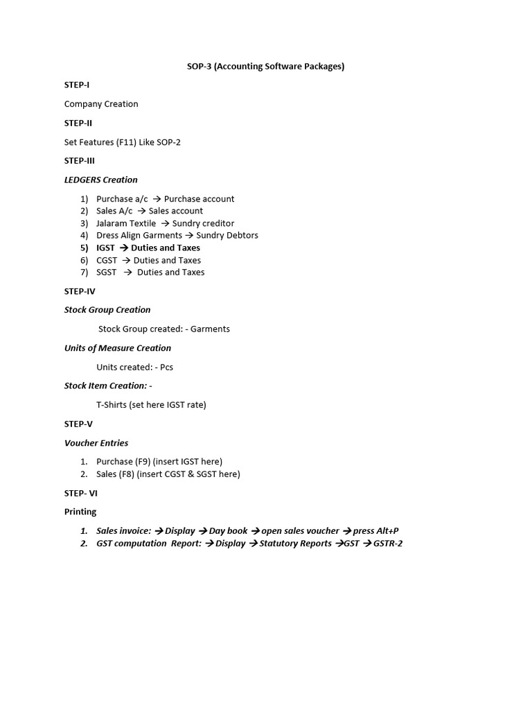 Sop III Steps | PDF