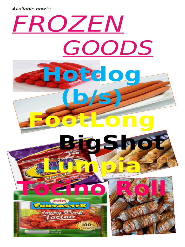 Frozen Goods and Printing Services | PDF