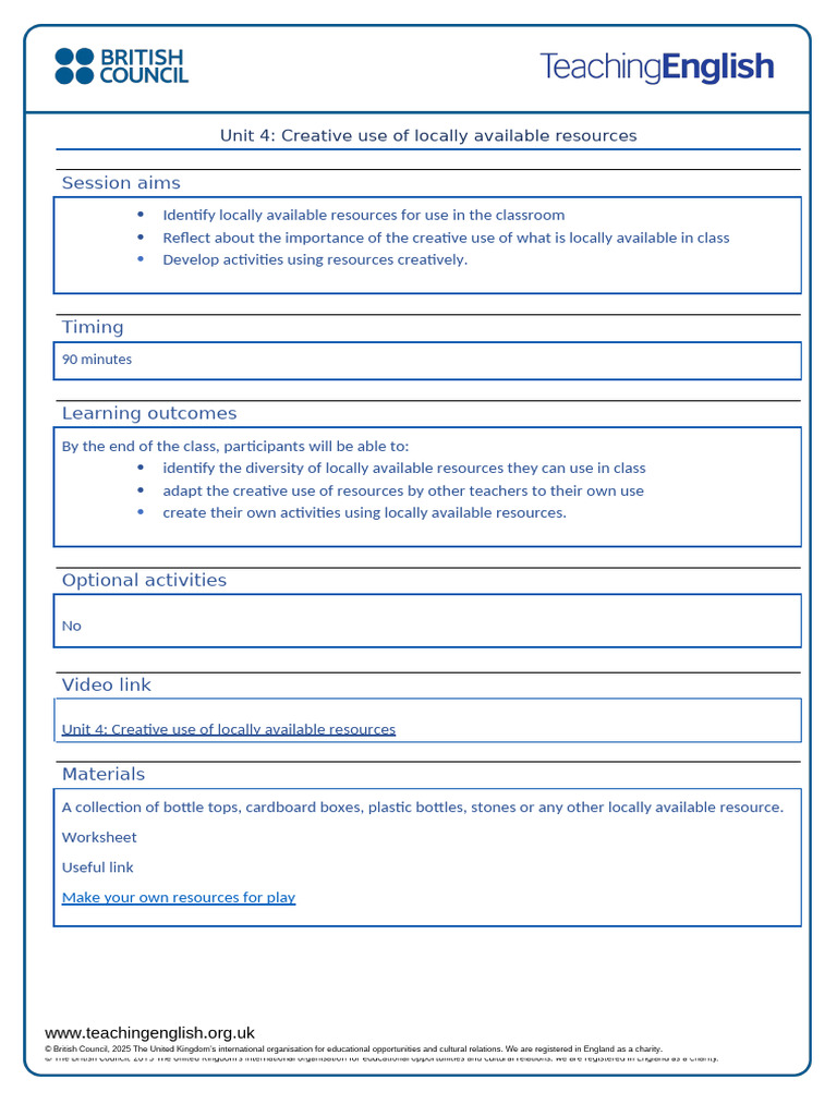Creative Classroom Resources Guide | PDF | Teachers | Verb
