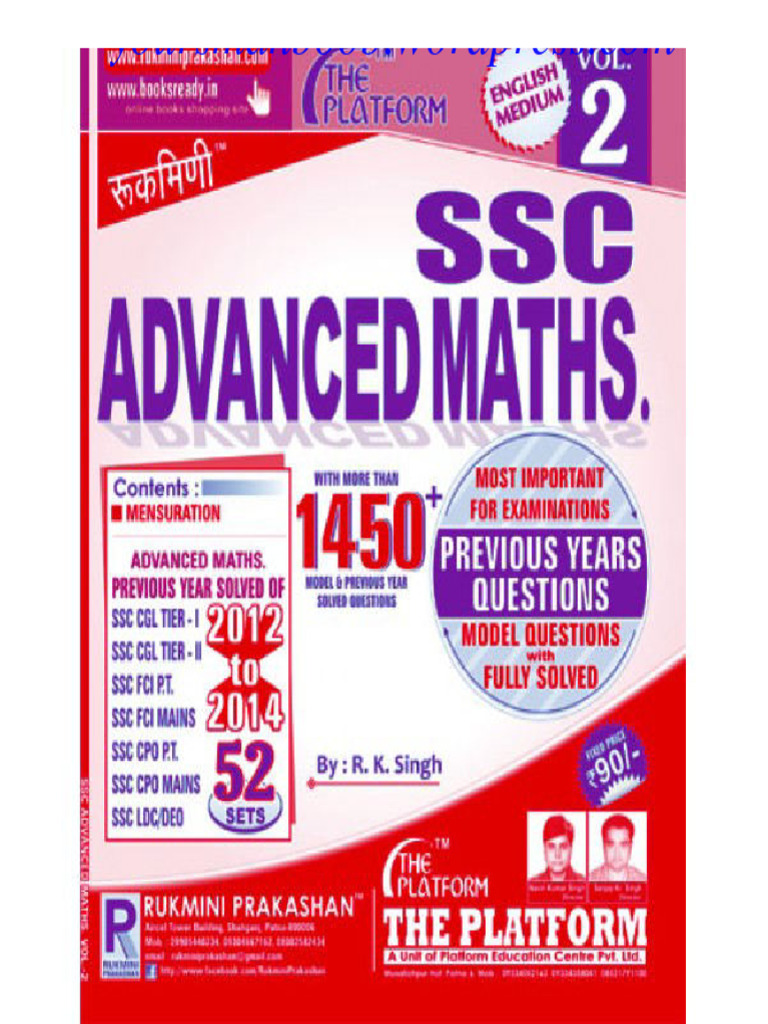 Platform Advanced Math Vol. 2 in English SSC CGL | PDF