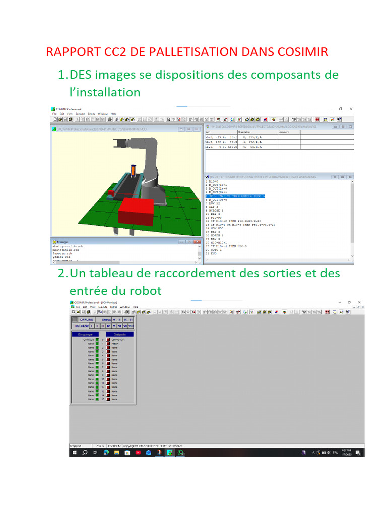 Rapport sur la Palettisation CC2 | PDF