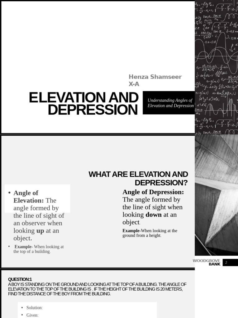 Understanding Angles of Elevation & Depression | PDF | Trigonometry ...