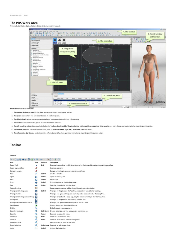 Optitex PDS Interface Overview | PDF | Rotation | Circle